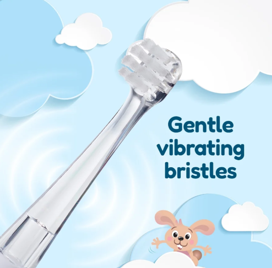 Brush-Baby BabySonic Aufsteckbürsten – 2 Stück – 0–18 Monate – Ersatz-Aufsteckbürsten mit LED