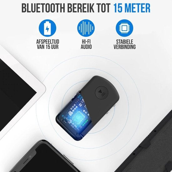 Strex Bluetooth-Empfänger - BT 5.0 - 3.5MM AUX - Bluetooth-Empfänger - Freisprecheinrichtung - Bluetooth-Audio-Empfänger - Bluetooth Auto über AUX