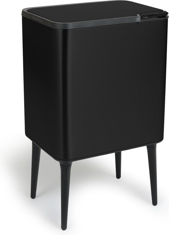 Umuzi Cleaning Push bin Mülleimer - 36 Liter - Mattschwarz - 48 x 38 x 54,5 cm