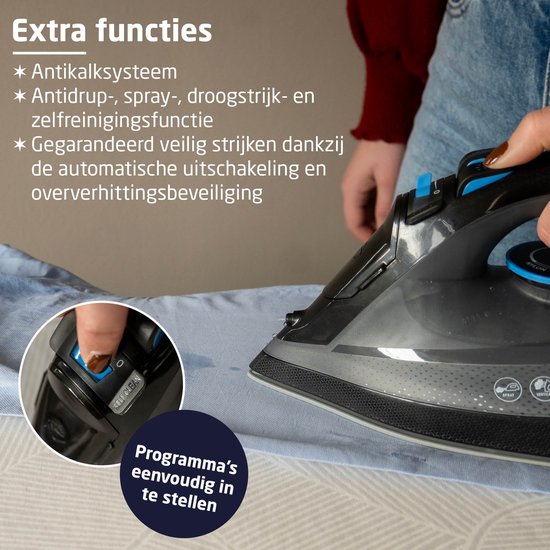 BREND BR-2232 Kabelloses Dampfbügeleisen mit Ladestation - Vertikale Dampffunktion, Anti-Kalk und Selbstreinigung - Einstellbarer Thermostat - 200W
