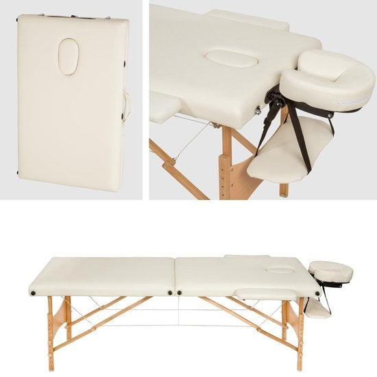 2-Zonen-Massagetisch beige - 5cm + Tragetasche - 401462