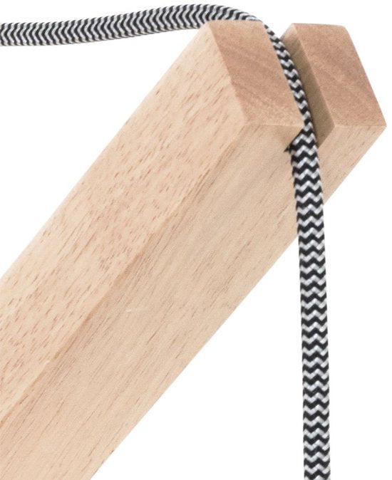 Wandleuchte Mexlite Dion 7787BE, braunes Holz, 30 x 28 cm, mit Ein-/Aus-Schalter, für den Innenbereich, im Skandi-Stil