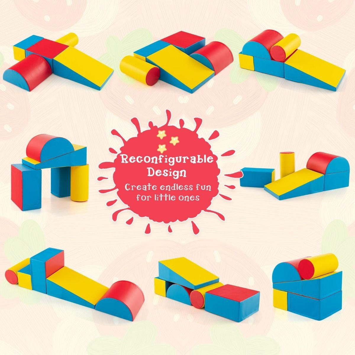 Coast 5-tlg. Schaumstoff-Bauklötze-Set - Montessori - Bauklötze für Kinder - farbenfroh