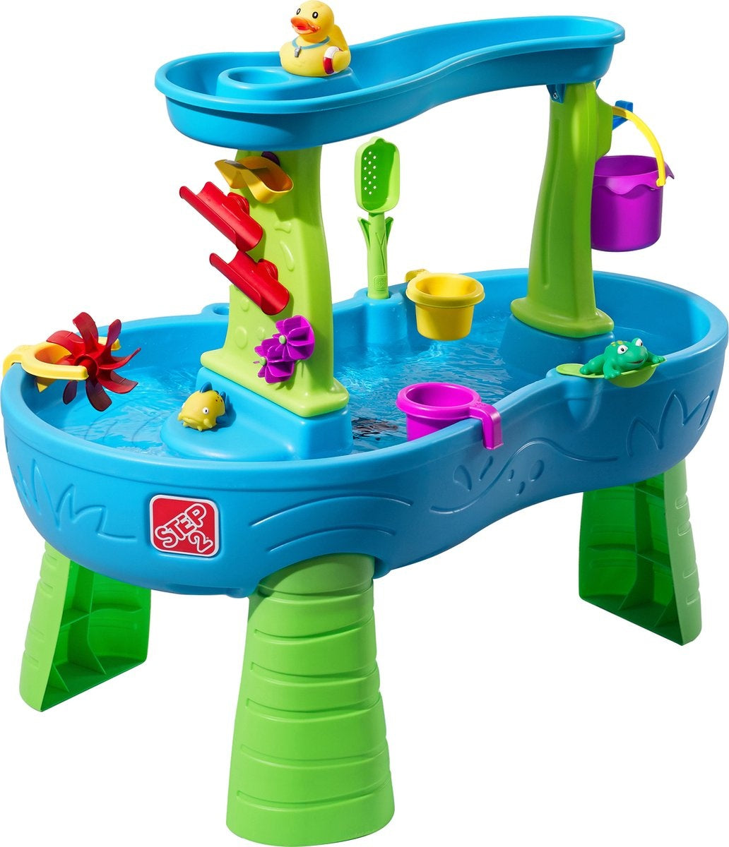 Step2 Rain Showers Splash Pond Wassertisch - Mit 13-teiligem Zubehörset - Wasserspielzeug für Kinder - Spieltisch mit Wasser für Garten/Außenbereich