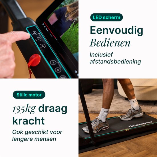 Dreaver Elevate Pro – 2-in-1-Laufband, zusammenklappbar, 12 km/h, mit 9 % Steigungsfunktion – inklusive App und Zubehör – Laufband – Treadmill – Walking-Band – Walking Pad – für zu Hause
