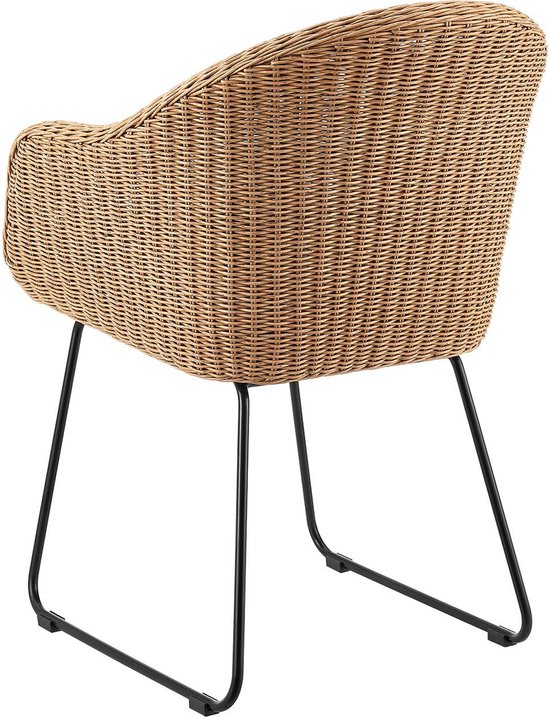Juskys - Gartenstühle Cody - 2 Stück - inkl. Kissen - braun/schwarz