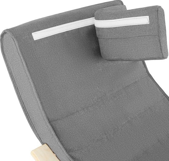 tectake - Schaukelstuhl Onda Sessel - verstellbare Fußstütze - hellgrau - 403529