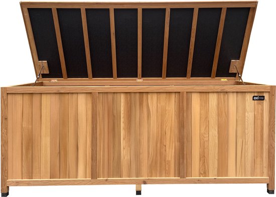 AXI Milo Aufbewahrungsbox aus Holz L Braun – Kissenbox mit Boden – 800 Liter – 200 x 80 x 80 cm – karbonisiertes Hemlock-Holz – Aufbewahrungsbox für den Garten