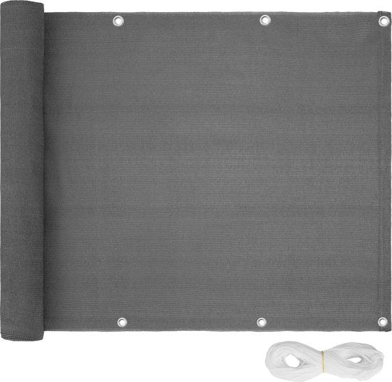 tectake - Balkonsichtschutz, Variante 2 grau 75 cm - 402878