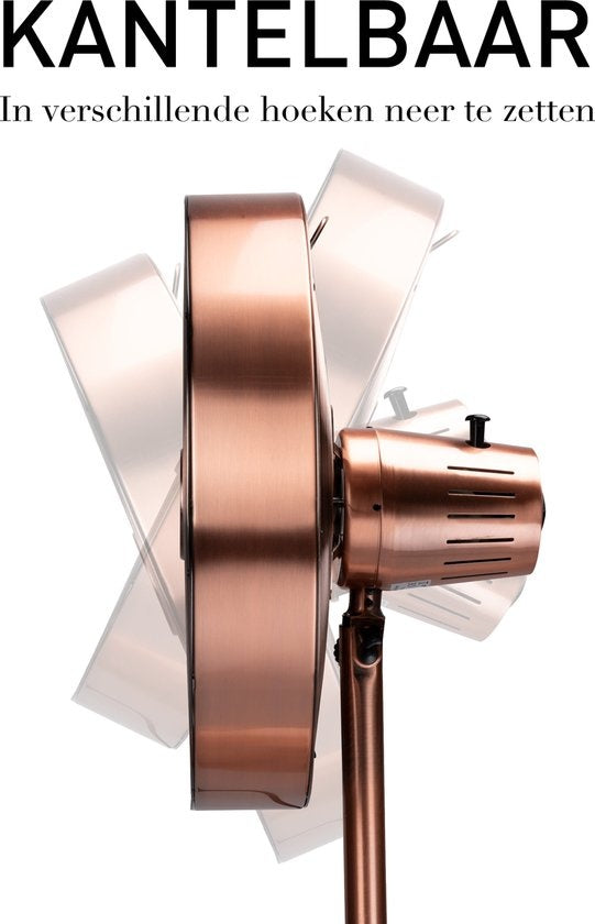 Lifetime Air Stativventilator - 230V - Höhe 85-125 CM - 3 Geschwindigkeiten - Oszillationsfunktion - Neigbar - Kupfer