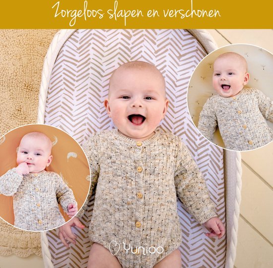 Yunioo® Universal Wiegenlaken Set │ Spannbetttuch Baby für Kinderwagen, Wickelkorb und Moseskorb │ Wickelauflagebezug │ Umstandsgeschenk Babyparty │ 3er-Pack │40x80 cm elastisch