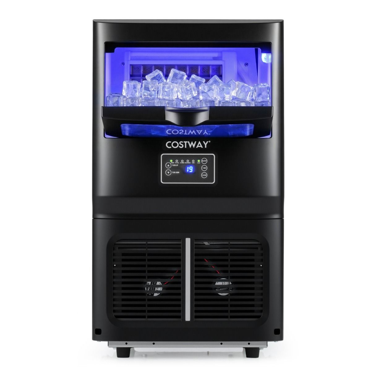 Coast Eiswürfelmaschine – freistehend und zum Einbau – Edelstahl – automatische Reinigung – schwarz