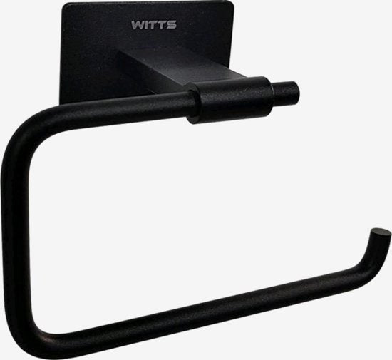 WITTS Toilettenpapierhalter - Selbstklebend / Kein Bohren - Toilettenpapierhalter - Schwarz