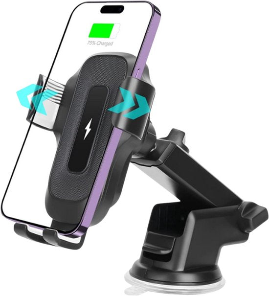 Podec Telefonhalter Auto - Mit Saugnapf - Drahtloses Ladegerät 15W - Für Lüftungsgitter