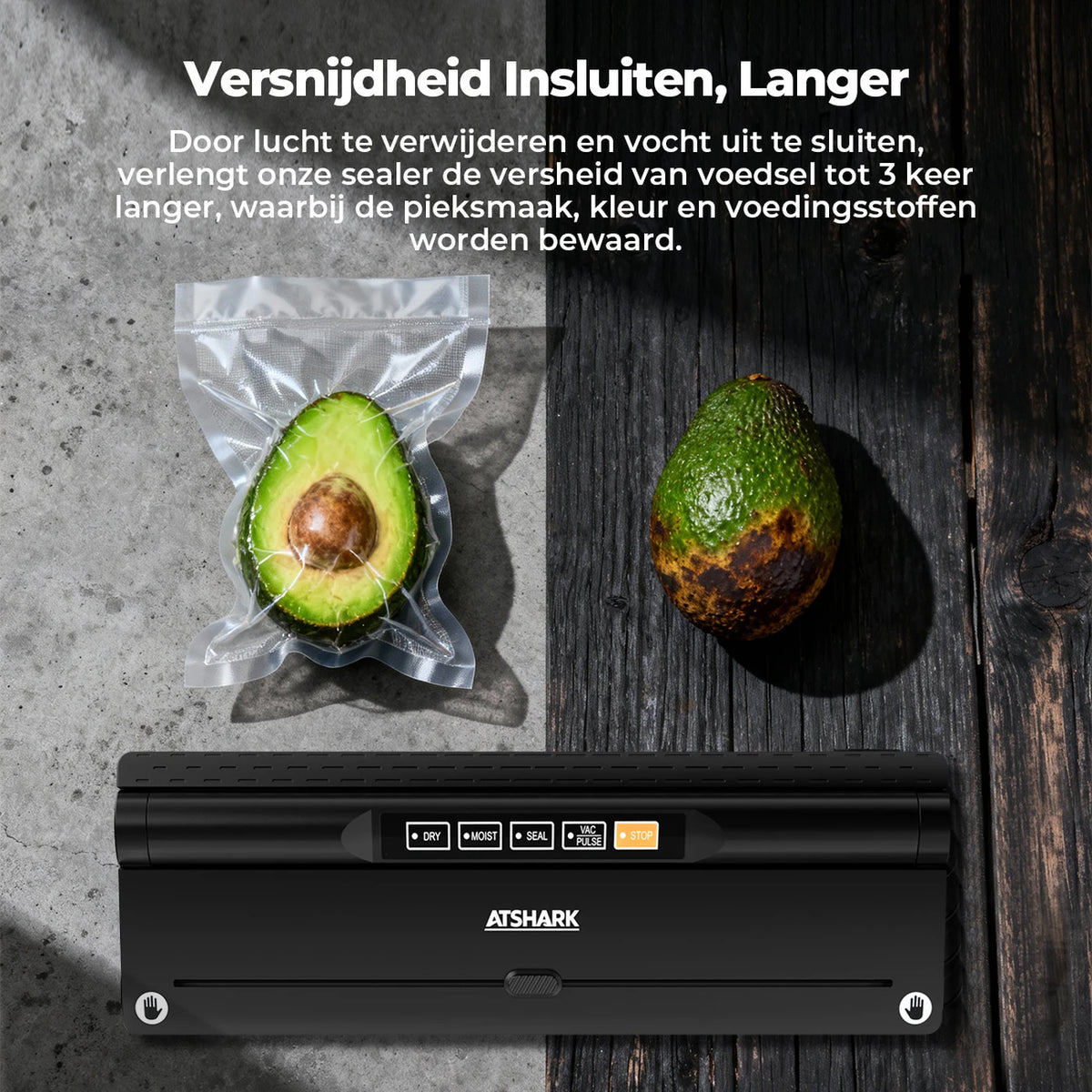 Atshark Vakuumiergerät VS6615H – 5-in-1 – 40 Vakuumbeutel – Kompakt