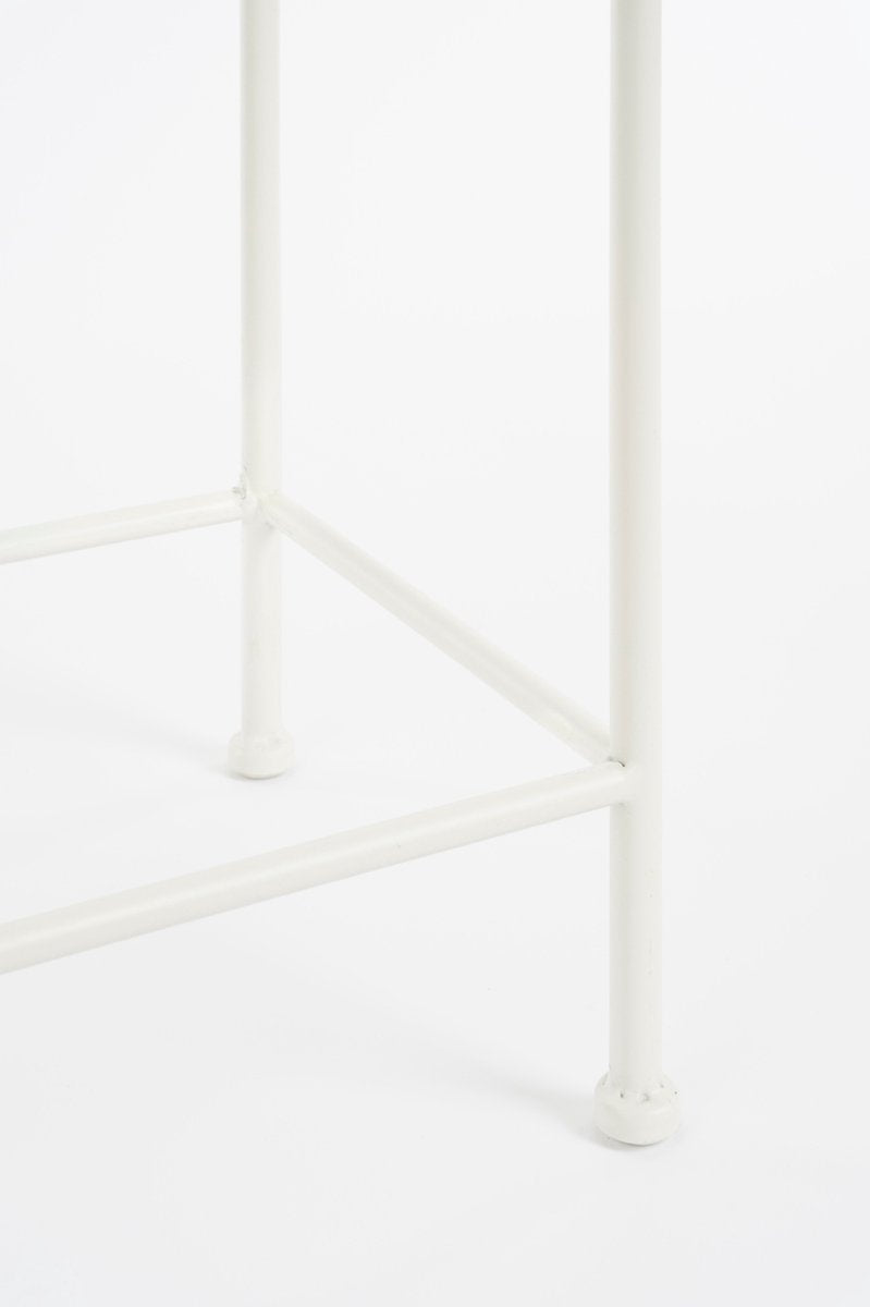 Mica Decorations Odile Beistelltisch 3er-Set - Metall - Braun/Weiß - 28x28x67 cm, 24x24x61 cm, 20x20x55 cm