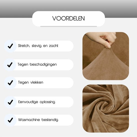 Hilvard - Sofabezug 2-Sitzer-Sofas - (145 - 175 cm) - Sand - Samt - Stretch - Sofaschoner - Möbelbezug - Gegen Beschädigungen und Flecken - Sitzbezug - Sitzbezug