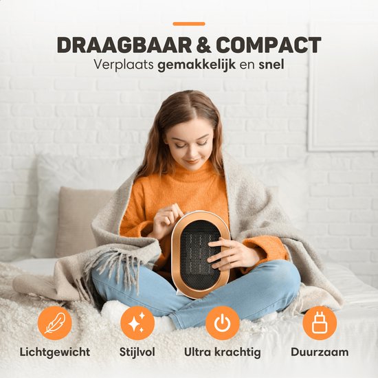 DO NOT SELL IN GERMANY -  Vulpes Goods® Tech - Elektroherd Pro - Elektrische Heizung für den Innenbereich - Heizlüfter - Keramischer Herd - Heizung - 2 Stufen - 1200W - LED-Anzeige - Weiß