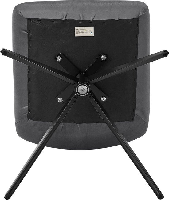 Esszimmerstuhl / Drehstuhl Dallas - 2er-Set - Dunkelgrau - Metallgestell