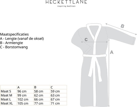 Heckettlane Bademantel Waffel - Morgenmantel für Damen und Herren - XL - Morgenmantel aus Baumwolle - Geeignet für die Sauna - Blau
