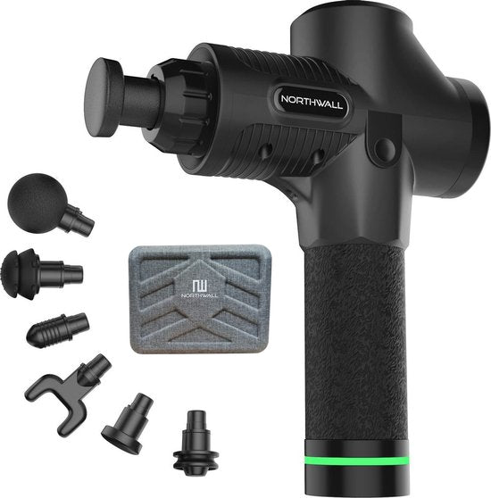 Northwall Massage Gun Professional Elite - Massage Gun mit Koffer und 6 Aufsätzen - Leistungsstarkes und kabelloses Sport- und Entspannungsmassagegerät