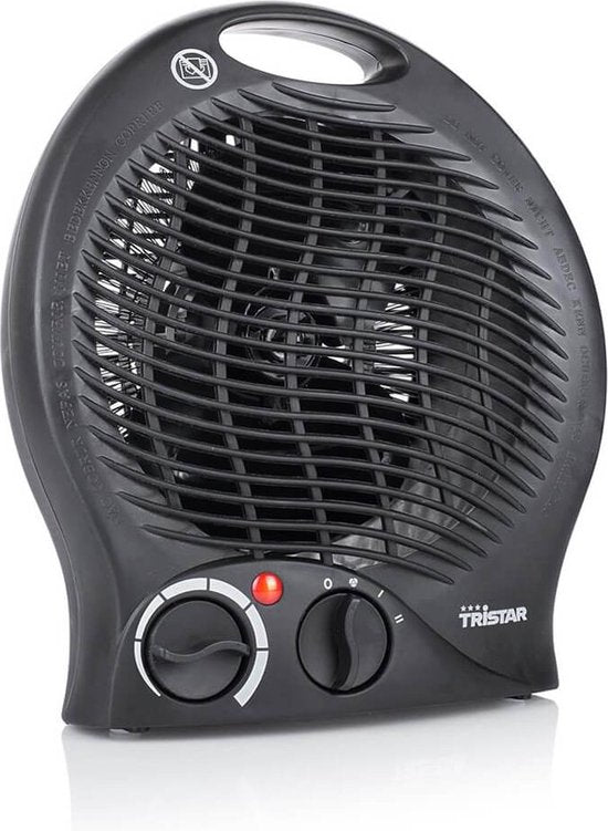 Tristar Elektrischer Campingheizstrahler KA-5037 – Heizlüfter – 2 Heizstufen 1000|2000 Watt – Für kleine Räume – Schwarz