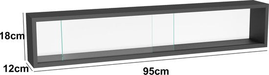 Vitrine stehend hängend Wandvitrine - Schiebetüren - 95 x 18 x 12 cm