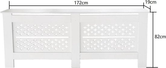 Elegante Heizkörperverkleidung - Heizkörperverkleidung - Weiß Heizkörperverkleidung - 172 cm x 82 cm