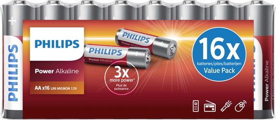 Philips AA Power Alkaline-Batterie - 16 Stück