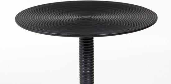 Bold Monkey Beistelltisch Hypnotising – Rund – Aluminium – 37 x 37 x 48 cm – Schwarz
