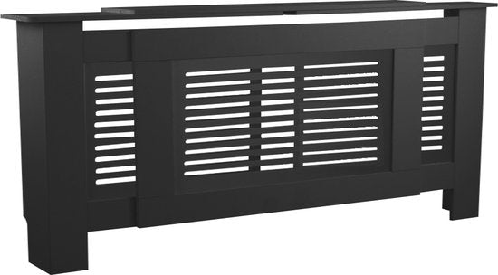 Heizkörperverkleidung - Heizungsverkleidung - breit variabel - 140 bis 190 cm - Schwarz
