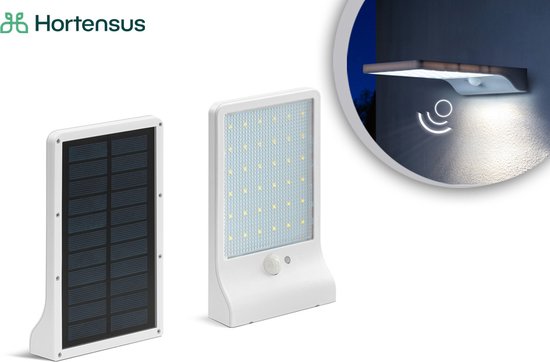 Hortensus Wandleuchte für Außen - Solar - Bewegungssensor - Weiß