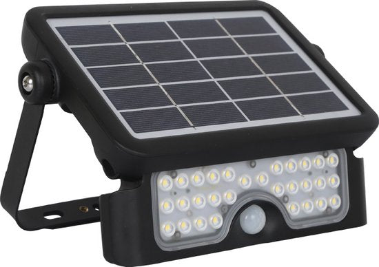 Hortensus Black Solar-Flutlicht mit Bewegungssensor - 5W - 3x16x22cm