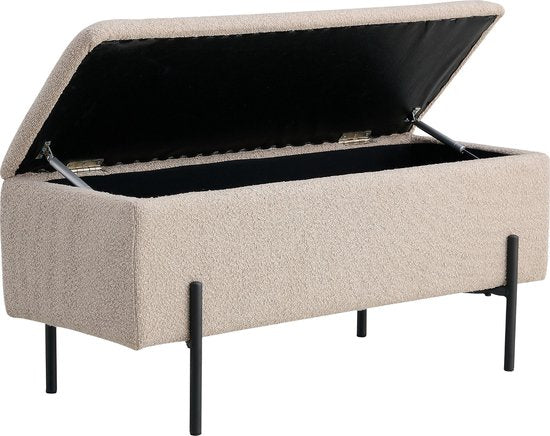 House Nordic Bank Watford Bouclé mit Lagerung - 95x36.5x46cm - Beige