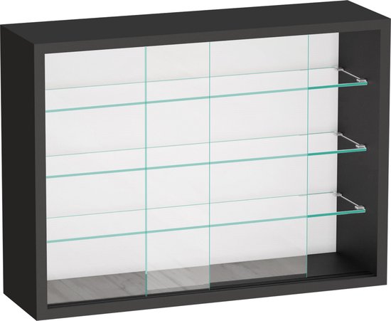 VVD Vitrine stehend hängend Wandvitrine - Schiebetüren - 50 x 40 x 13 cm