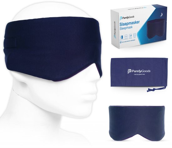 PurelyGoods® Schlafmaske - Augenmaske - Verdunkelung - Männer und Frauen - Baumwolle - Dunkelblau