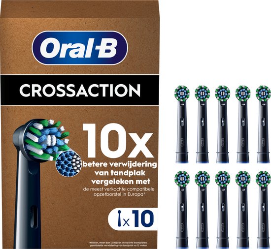 Oral B - 10x Bürstenköpfe - Cross Action Schwarz