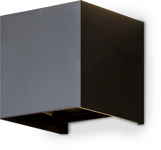 Gologi Smart Wall Lamp - Innen- und Außenbeleuchtung - Up Down Lighting - Dimmbar - Industrie - Smart Lamp - Außenleuchte - Wasserdicht - Energieeffizient und Rostfrei - RGB - Mit App - Schwarz