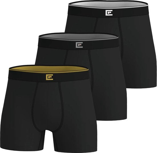 Bamboo Elements Boxershorts Männer - Schwarz - Größe M - 3 Stück