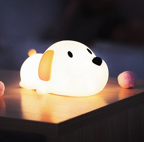 Sleepy Friends Little Dog Kinder Nachtlicht – Dimmbar – Touch – Akku – 95,2 x 97,4 x 100 mm – Silikon
