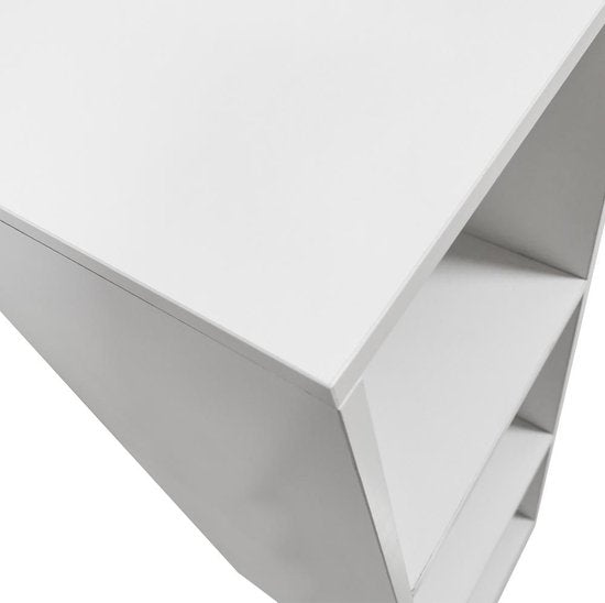 VDD Schallplattenschrank mit 3 Fächern - weiß - 34x34x104 cm