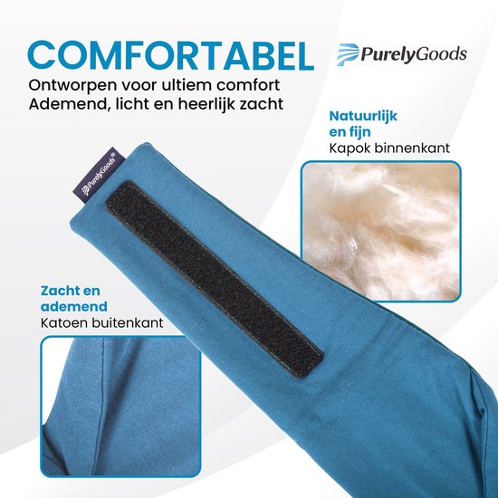 PurelyGoods® Schlafmaske - Augenmaske - 100% Verdunkelung - Schlafmaske - Männer und Frauen - verstellbar - Baumwolle - dunkelblau