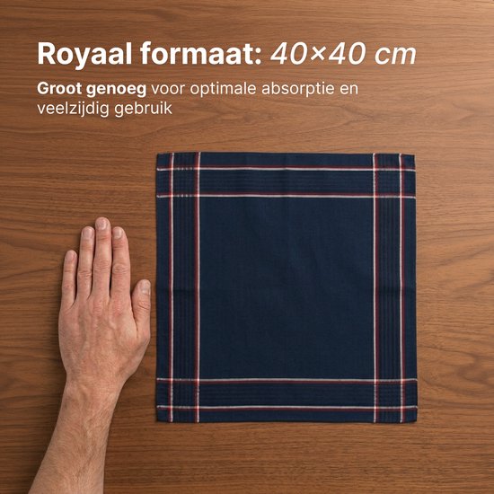 Luft Taschentücher Männer 100% Baumwolle - 14 Stück - 40x40cm - Wiederverwendbar