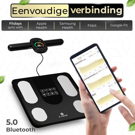 e.volve premium Personenwaage Digital Schwarz