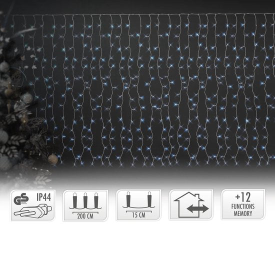 Vorhangleuchte - 240LED - 225x150cm - kaltweiß