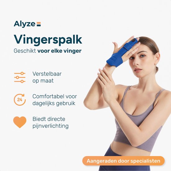 Alyze Fingerschiene - Geeignet für alle Finger - Einheitsgröße - Blau