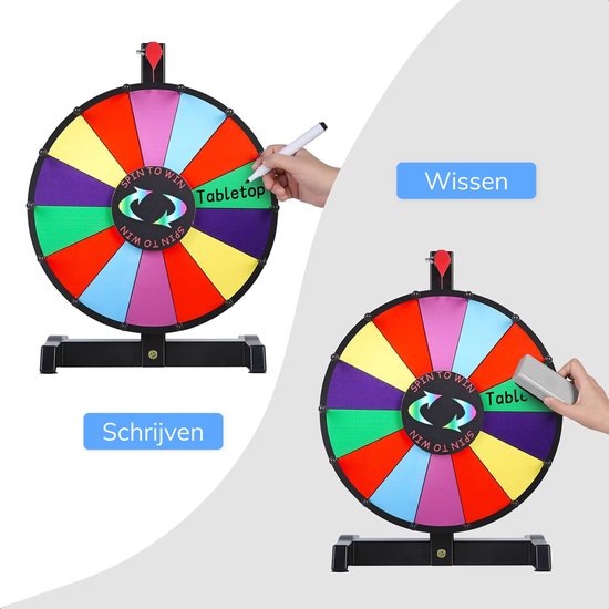 Jespro Glücksrad XL Ø45cm - 14 Schreibfächer mit Marker und Radiergummi