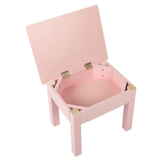 Schminktisch Make-up Mädchen Schminktisch Kinderzimmer mit Spiegeln und Hocker rosa