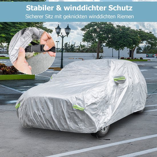Coast Car Cover Silber - Wetterfeste 3-lagige Autoabdeckung mit Reißverschluss - 431 x 160 x 115 cm