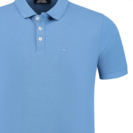Boston Brothers Piqué Polo Shirt - Uni - Hellblau - Größe XL